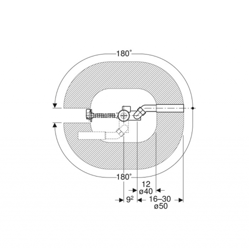 Слив-перелив для ванны удлиненный Geberit хром 150.525.21.6